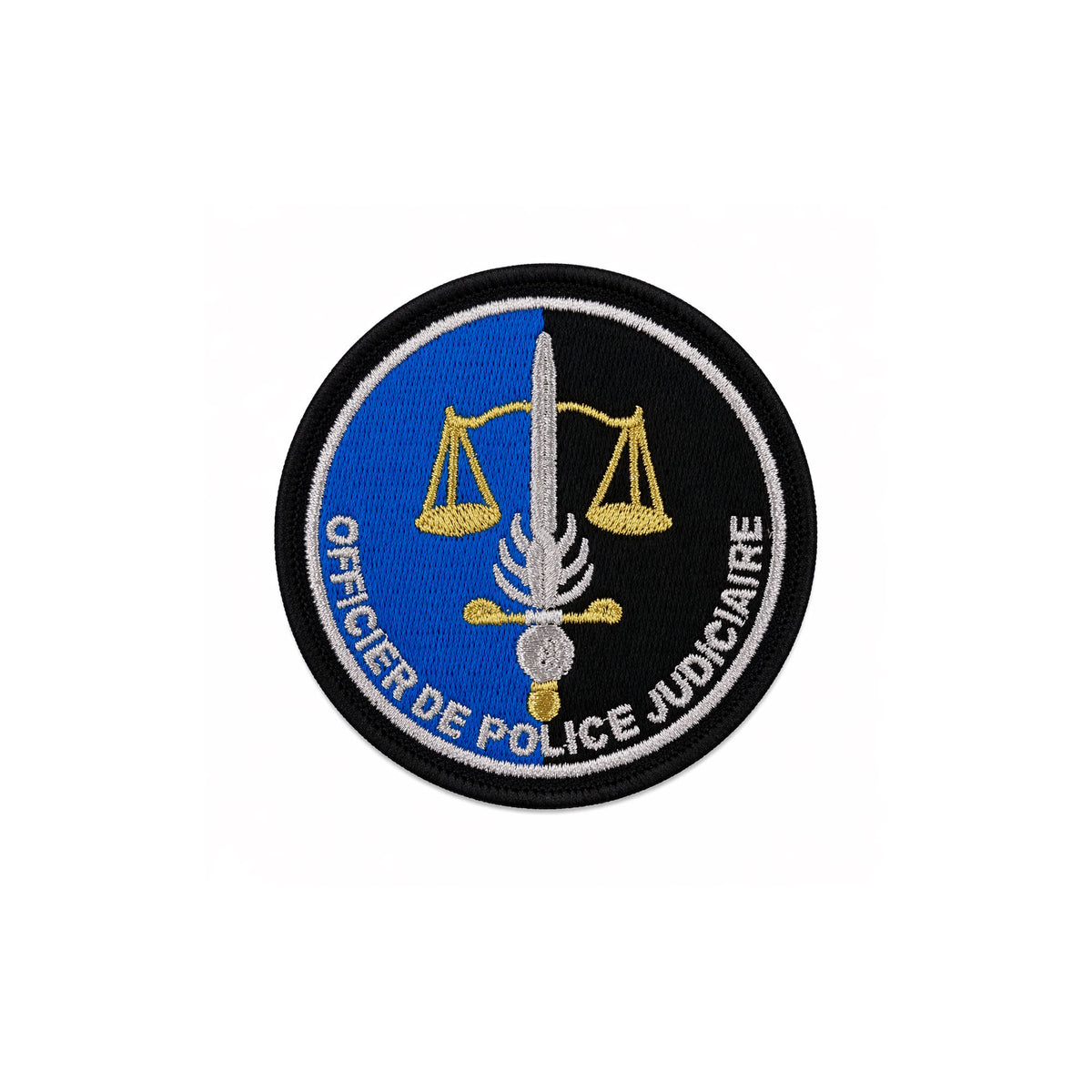 Écusson Officier de Police Judiciaire Patrol Equipement 8 cm dos auto-agrippant