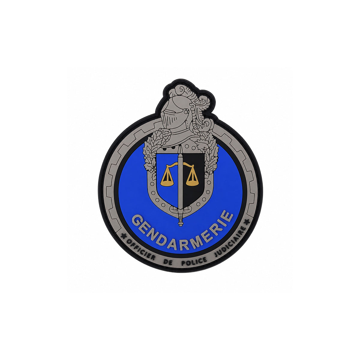 Écusson rond Patrol Equipement Brigade Motorisée Officier Police Judiciaire 8 cm