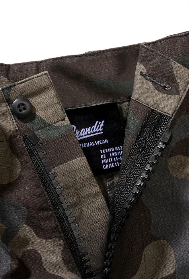 Short enfant Brandit BDU en coton ripstop six poches et tour de taille réglable