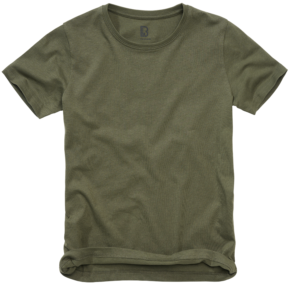 T-shirt enfant Brandit en coton 160 g/m² col rond manches courtes et coupe ample