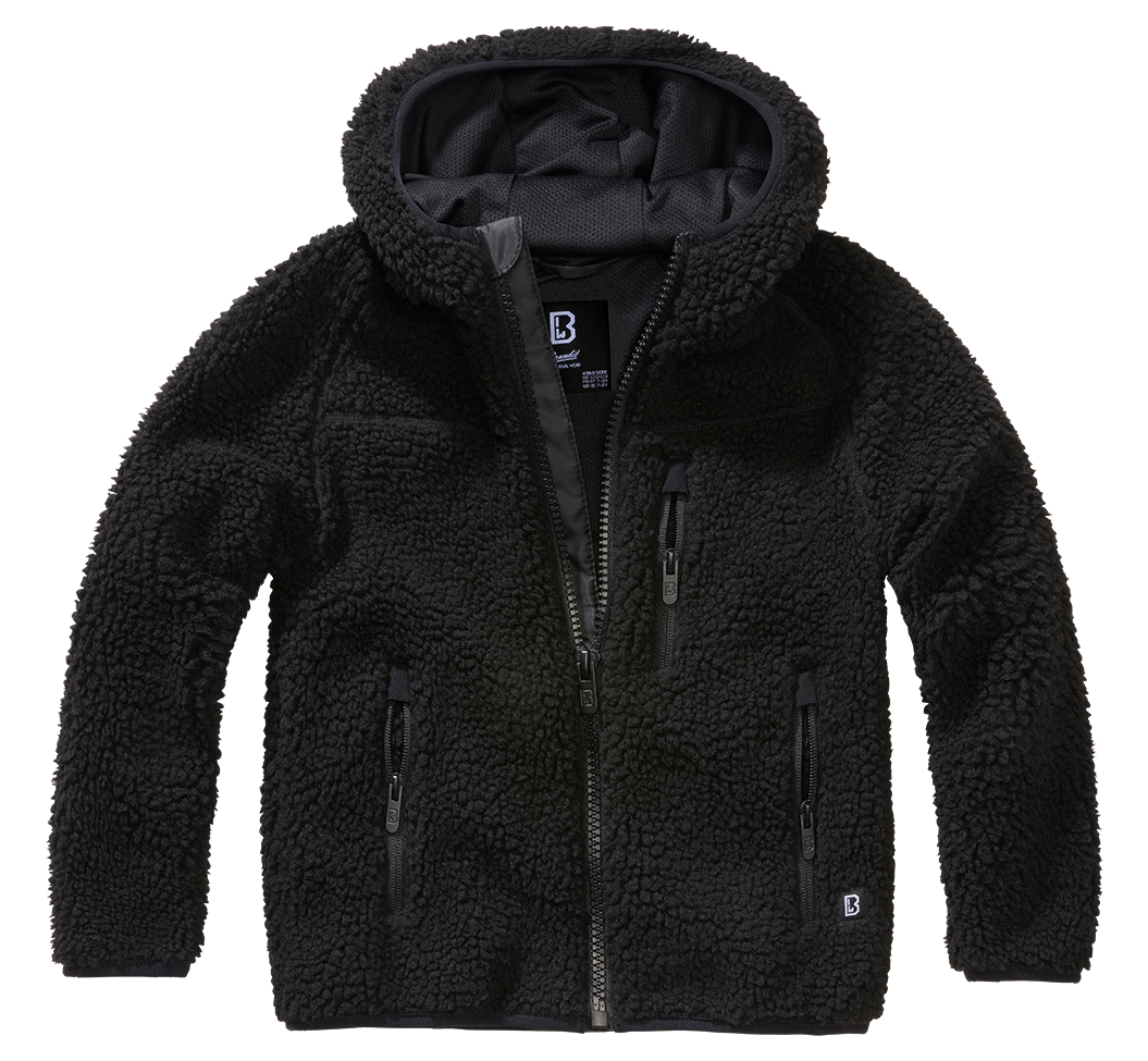 Veste polaire enfant Brandit Teddyfleece à capuche maille peluche et quatre poches