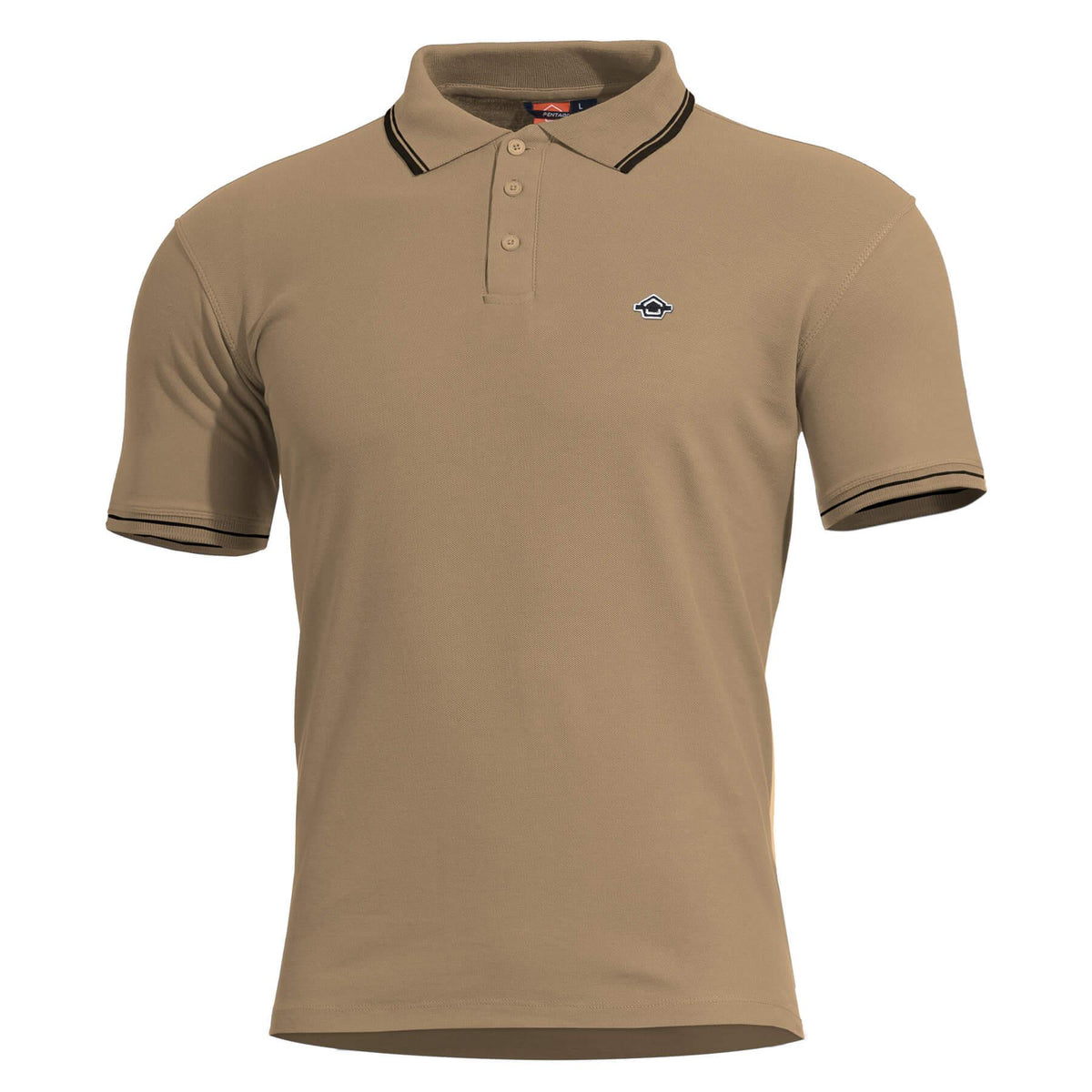 Polo Pentagon Aniketos en piqué CVC coton polyester 220 g/m² à col anti-roulement
