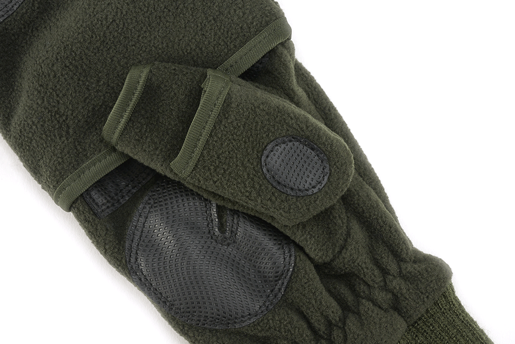 Gants polaires Brandit Trigger 2 en 1 moufle et mitaine paume et doigts renforcés