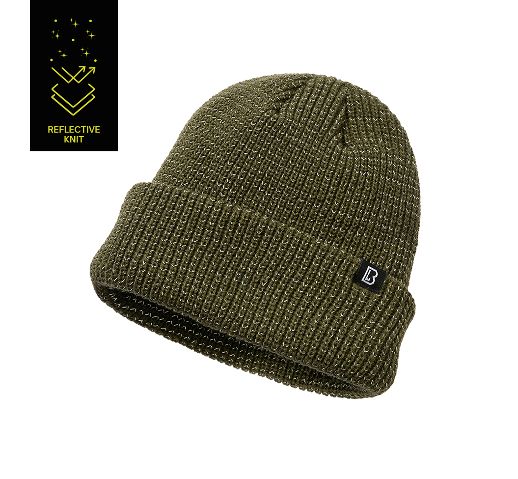 Bonnet Brandit Reflection en maille à fil réfléchissant doublure polaire revers repliable