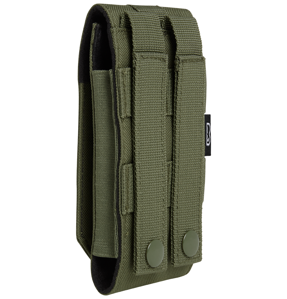 Pochette téléphone Brandit MOLLE grand format doublure souple passages de câble