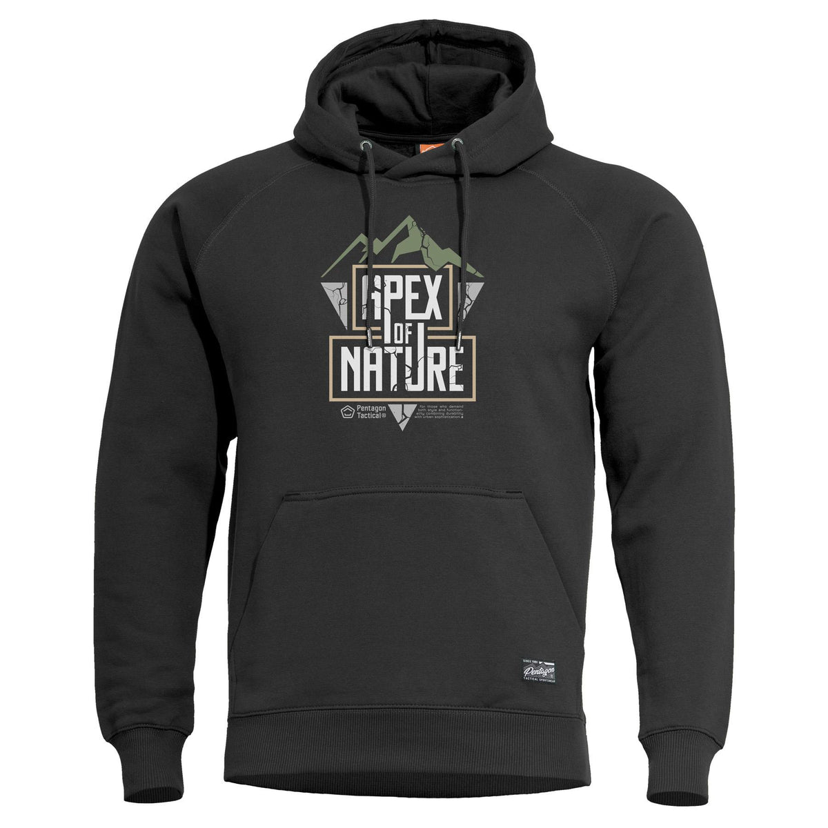 Sweat à capuche Pentagon Phaeton Apex of Nature coton-polyester poches laser