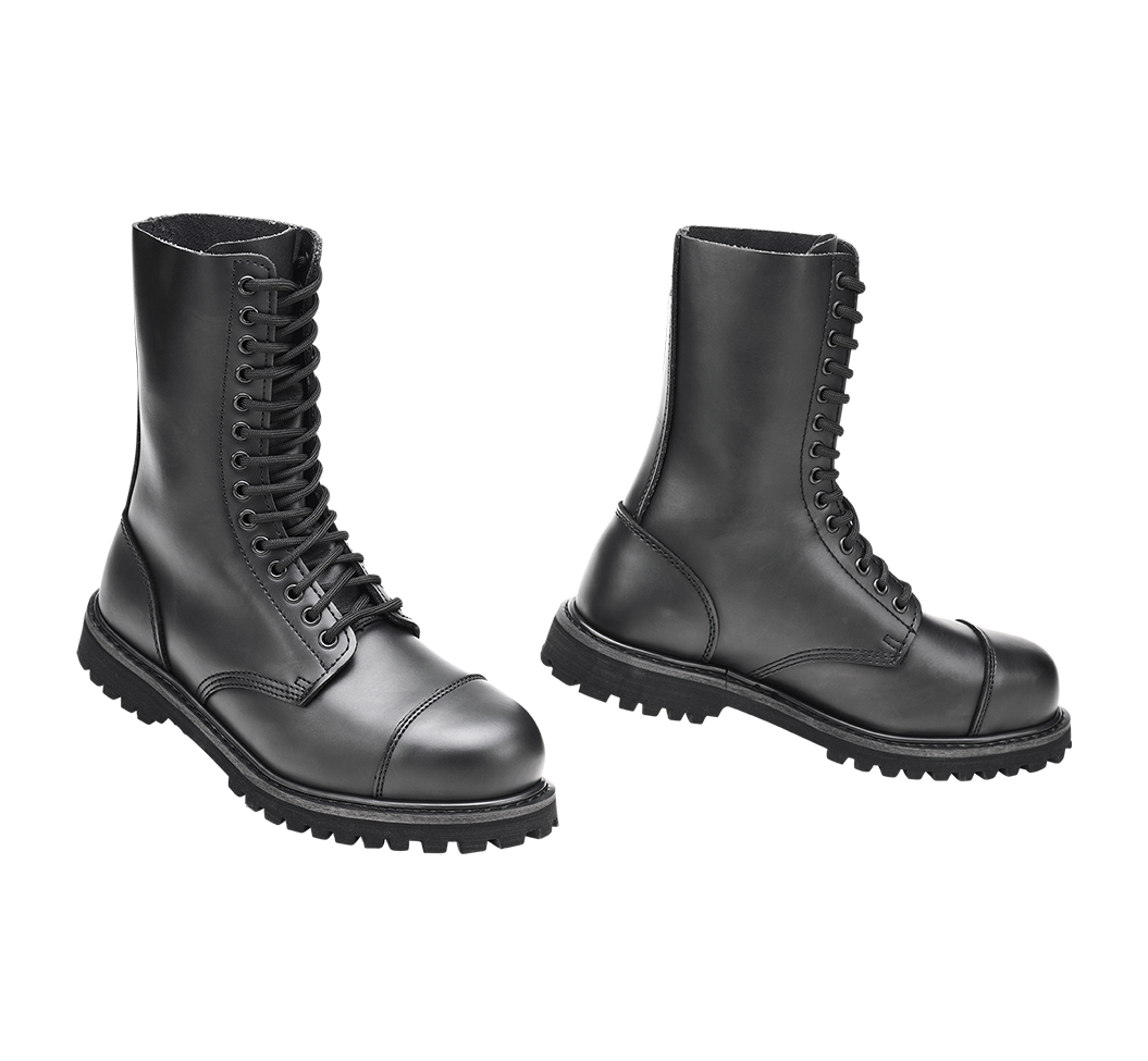 Bottes Brandit Phantom 14 œillets cuir tige montante coque d'acier semelle vissée
