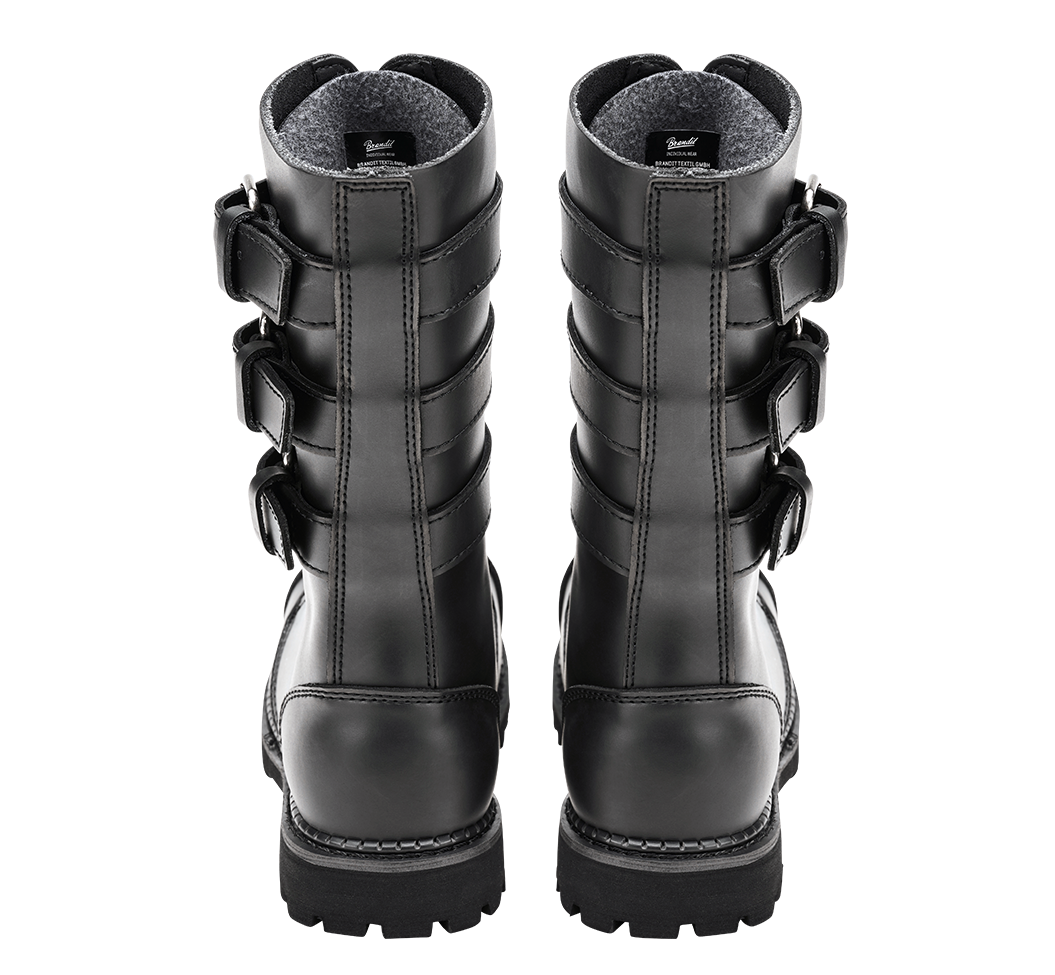 Bottes Brandit Phantom Buckle cuir trois boucles tige montante coque d'acier