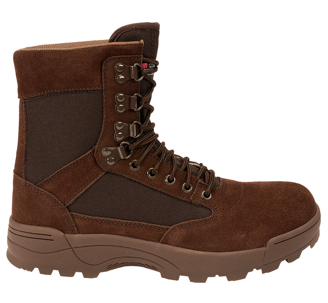 Chaussures tactiques Brandit 9 œillets cuir et nylon isolation Thinsulate tige montante