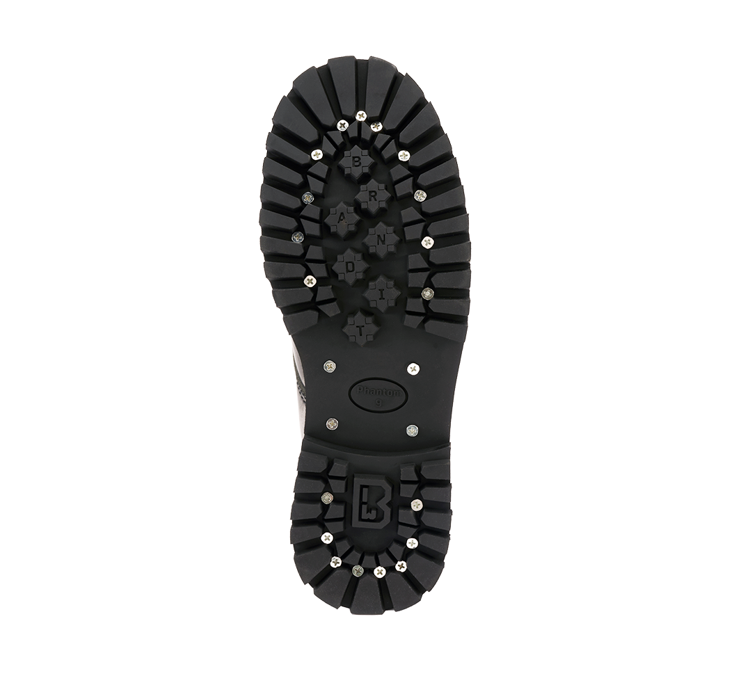 Bottes Brandit Rub Off Phantom 10 œillets cuir patiné coque d'acier pointures britanniques