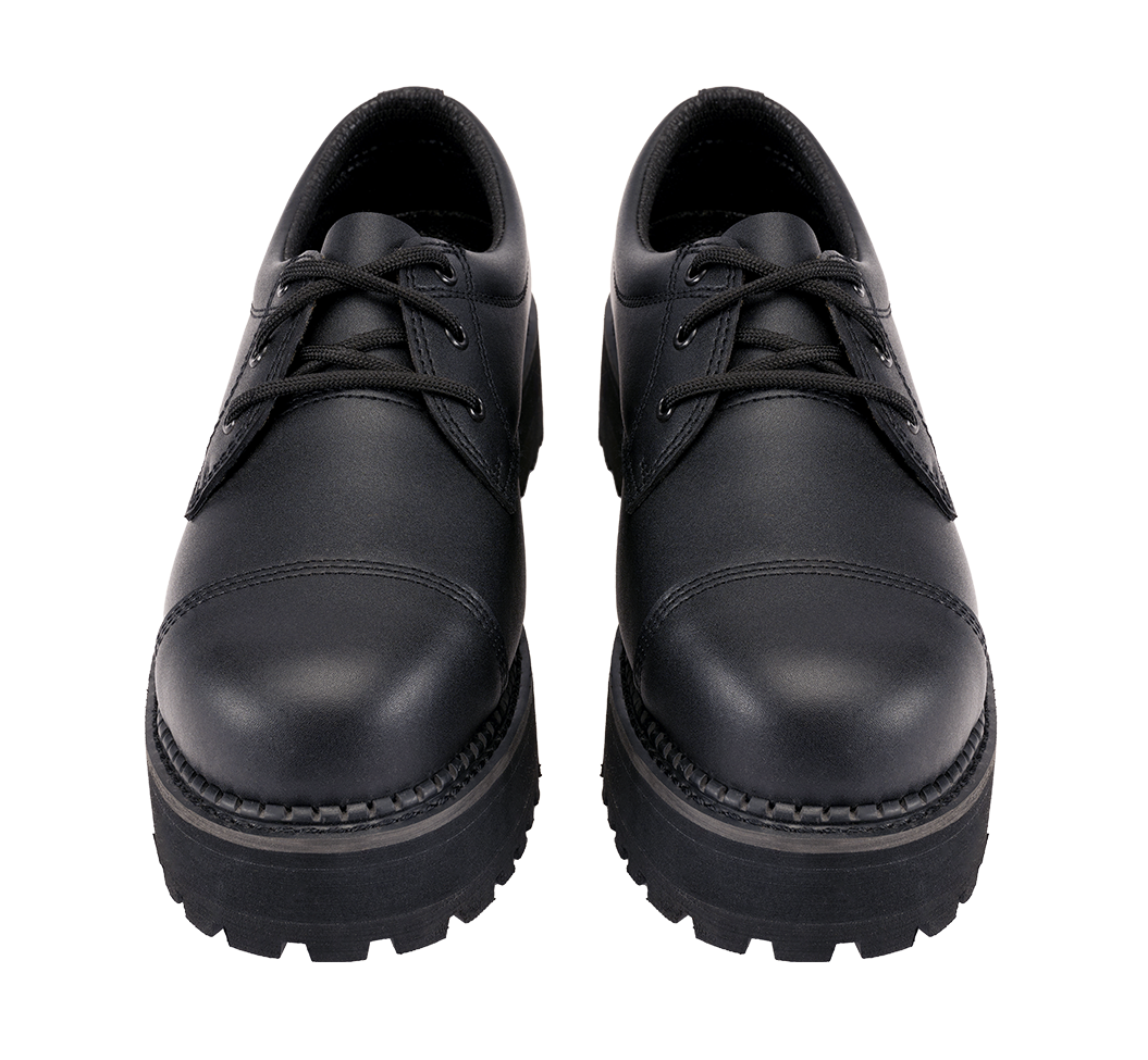Bottines Brandit Plateau Phantom 3 œillets cuir semelle plateforme coque d'acier