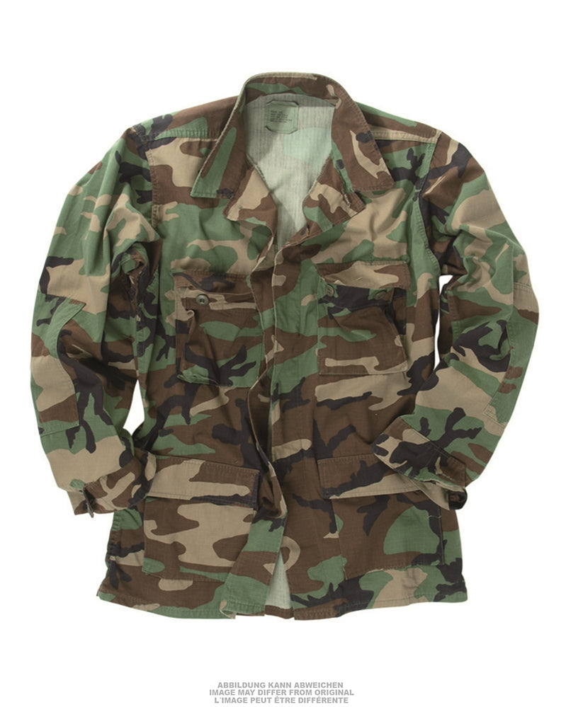 Veste de combat BDU américaine en toile ripstop de coton, surplus d'occasion