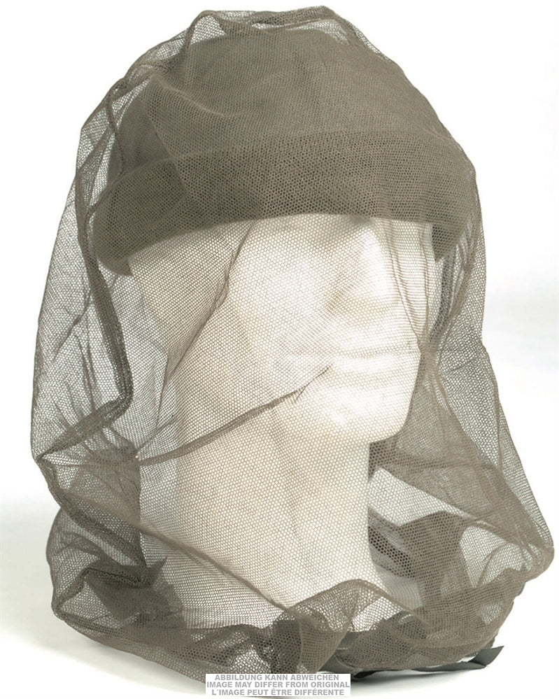 Moustiquaire de tête de la Bundeswehr en polyester, surplus d'occasion