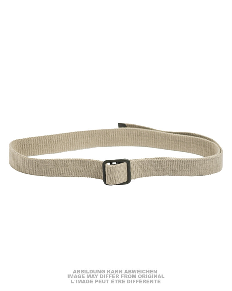 Ceinture française en toile de coton à boucle métallique ouverte, stock ancien