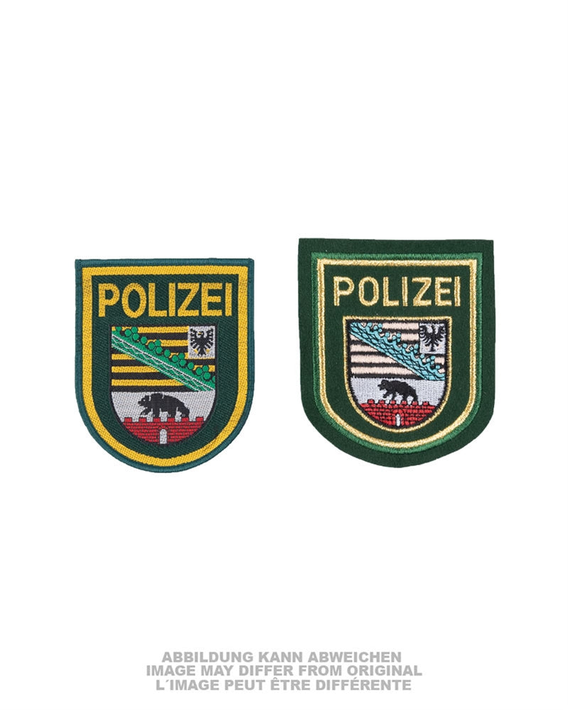 Écusson de bras de la police de Saxe-Anhalt, pièce de dotation en stock ancien