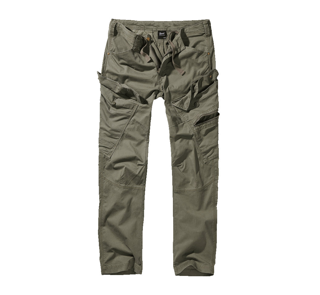 Pantalon Brandit Adven Slim Fit coton extensible assise renforcée six poches et cordon de taille