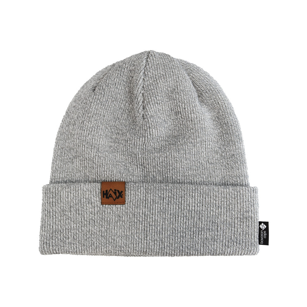 Bonnet Haix BC Beanie laine vierge et polyacrylique écusson cuir bord repliable