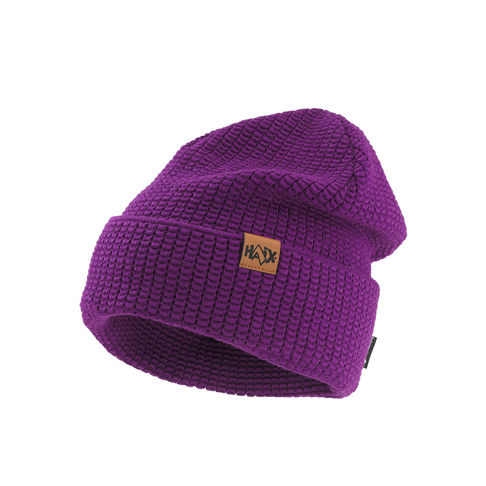 Bonnet Haix BC Beanie laine vierge et polyacrylique écusson cuir bord repliable