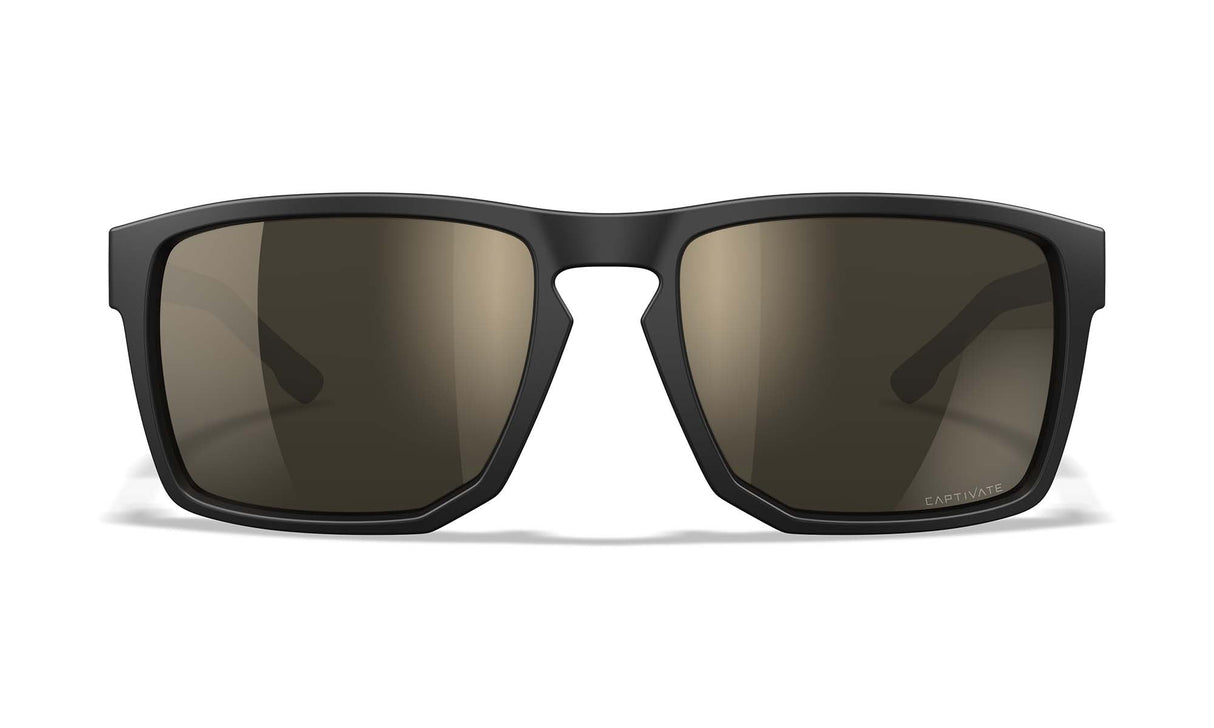 Lunettes de protection Wiley X WX Apex ANSI Z87.1 verres polarisés Captivate miroir noir mat