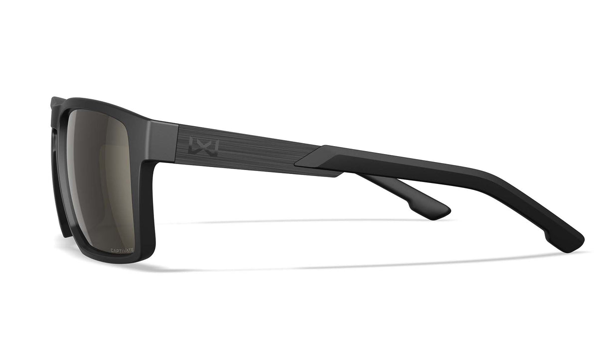 Lunettes de protection Wiley X WX Apex ANSI Z87.1 verres polarisés Captivate miroir noir mat