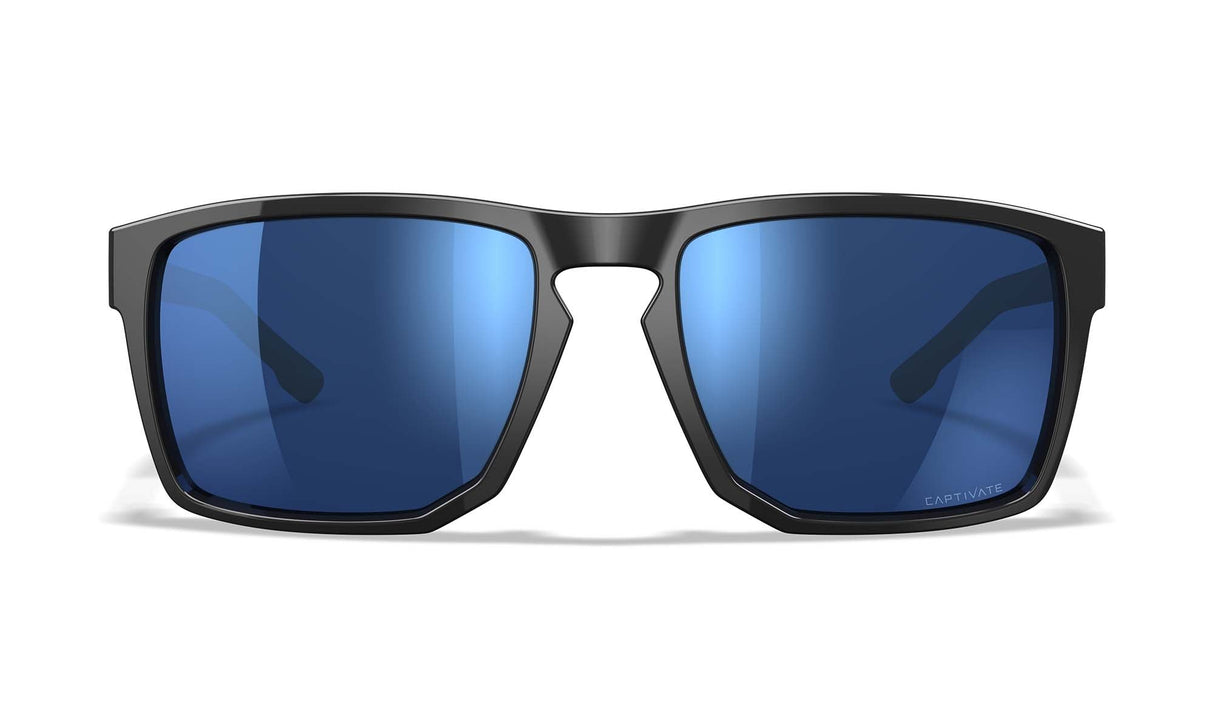 Lunettes de protection Wiley X WX Apex ANSI Z87.1 verres polarisés Captivate miroir noir brillant