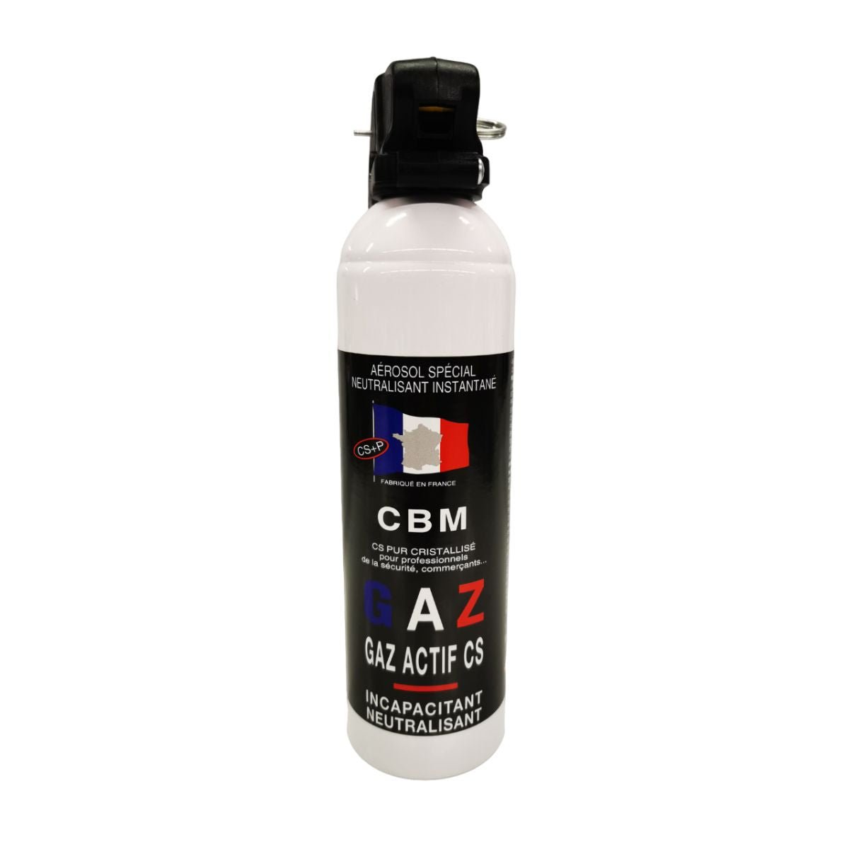 Aérosol de défense CBM gaz lacrymogène CS + Poignée Standard 500 ml — fabrication française