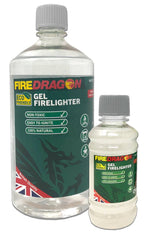 Allume-feu en gel BCB FireDragon à l'éthanol dénaturé flacons de 200 ml et 1 litre