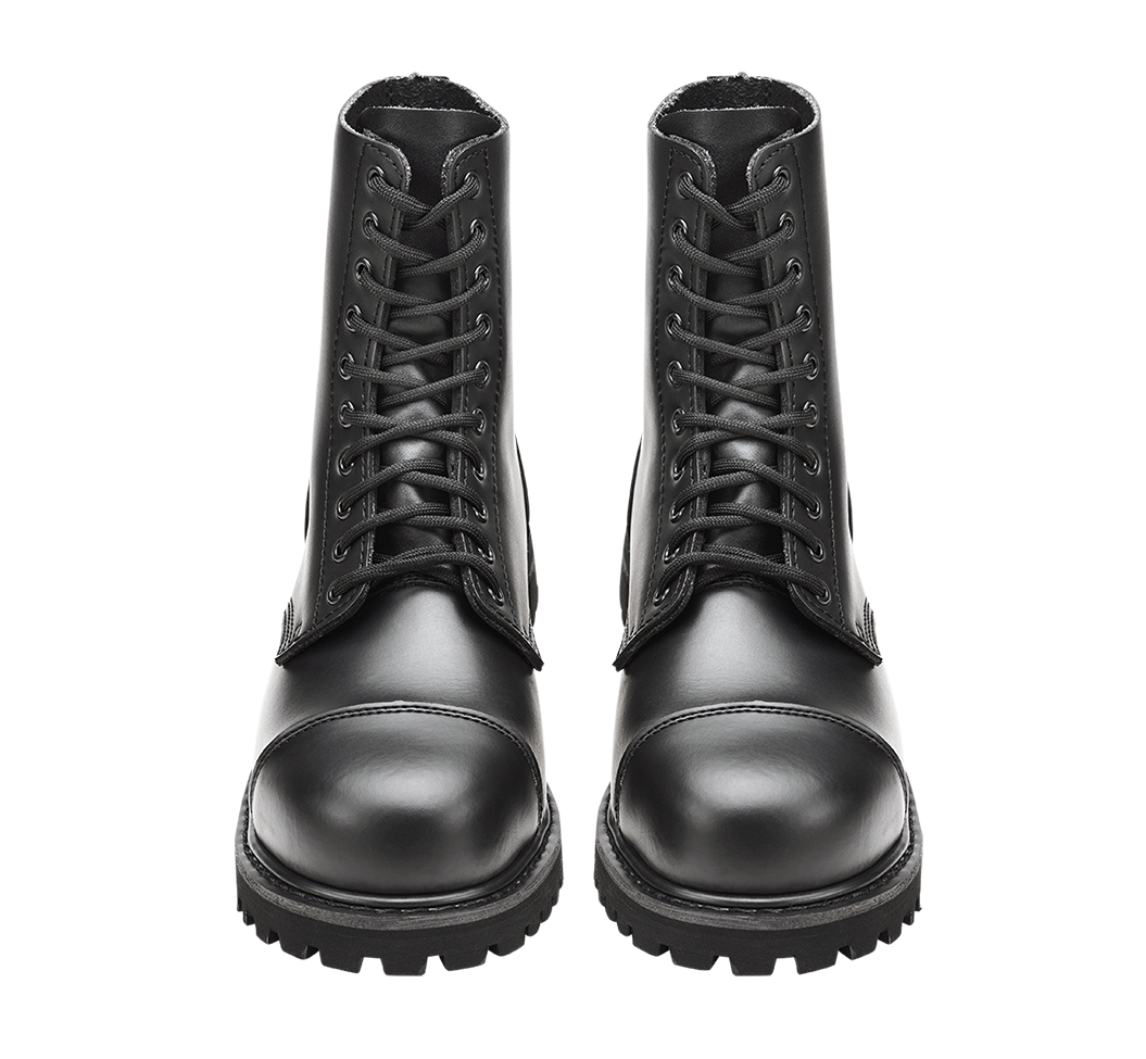 Bottes Brandit Phantom 10 œillets cuir tige mi-haute coque d'acier semelle vissée