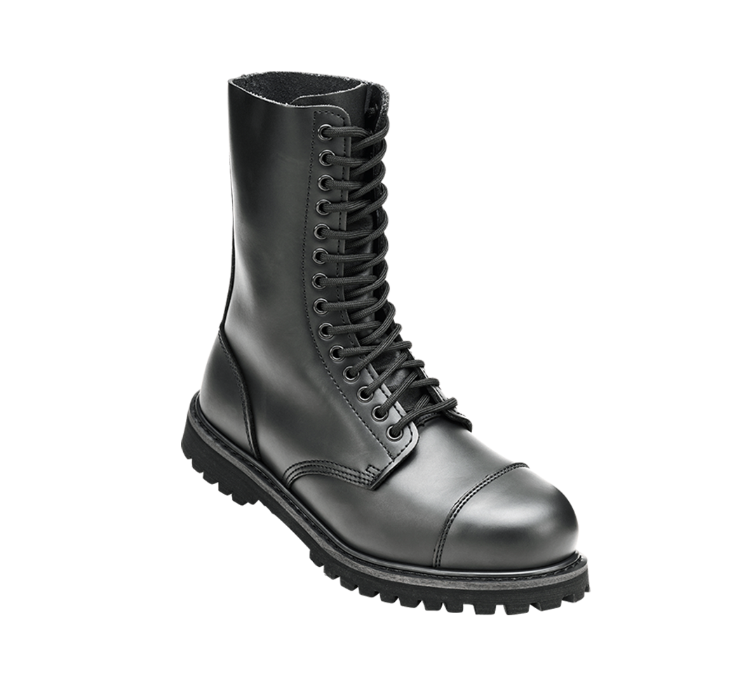Bottes Brandit Phantom 14 œillets cuir tige montante coque d'acier semelle vissée