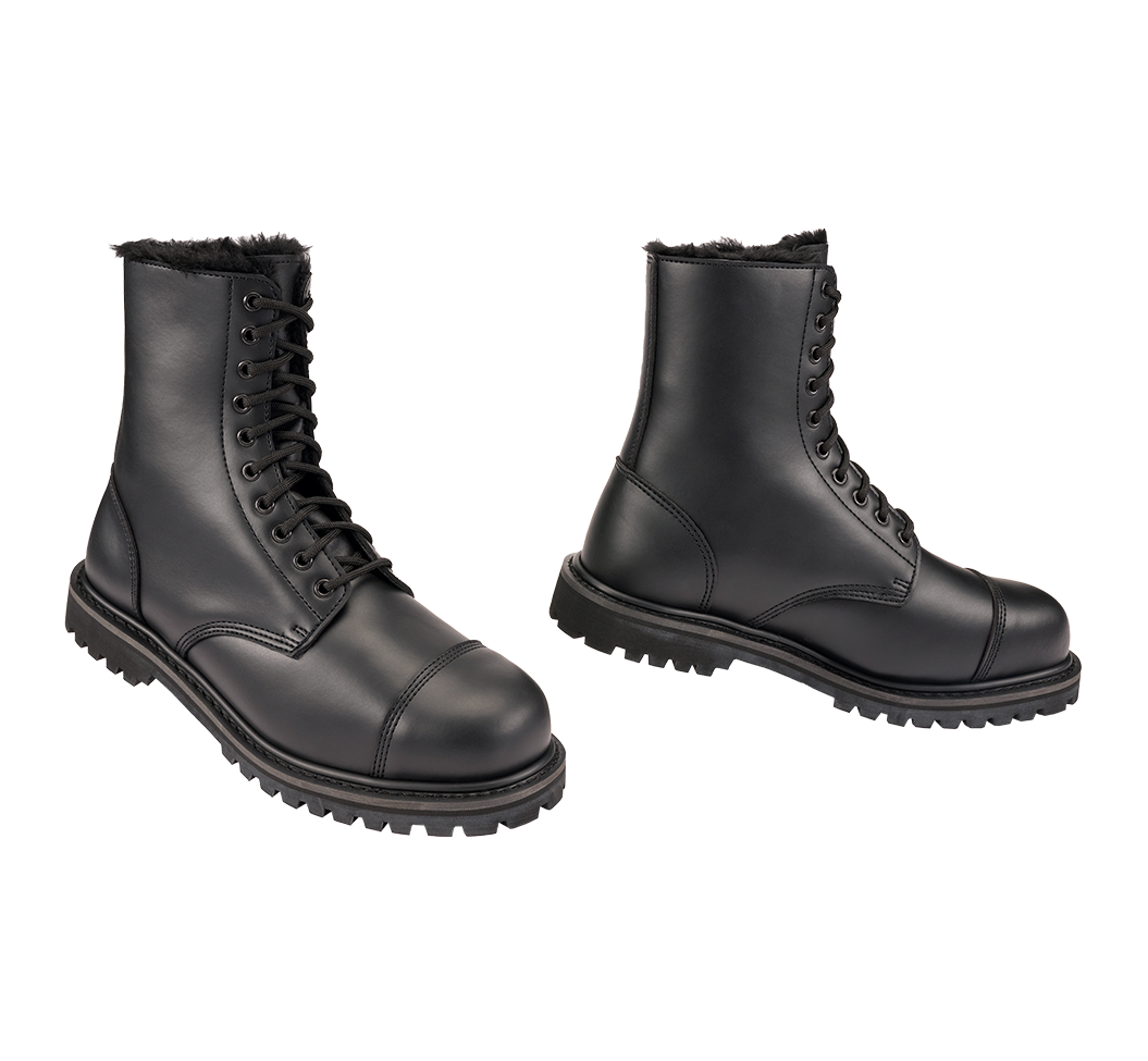 Bottes Brandit Phantom Fur Liner 10 œillets cuir doublure polyester coque d'acier