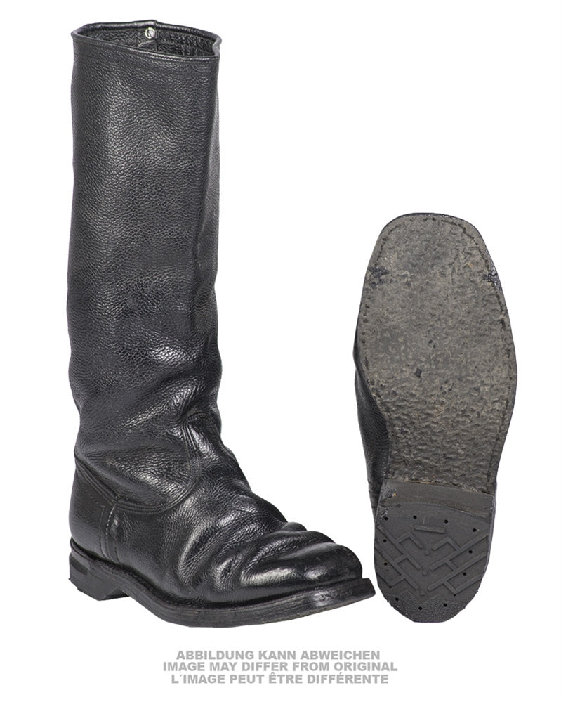 Bottes à tige en cuir de l'armée polonaise, dotation de troupe d'occasion, lot de 5