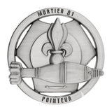Brevet de pointeur mortier de 81 mm Boussemart insigne en zamac injecté gravé