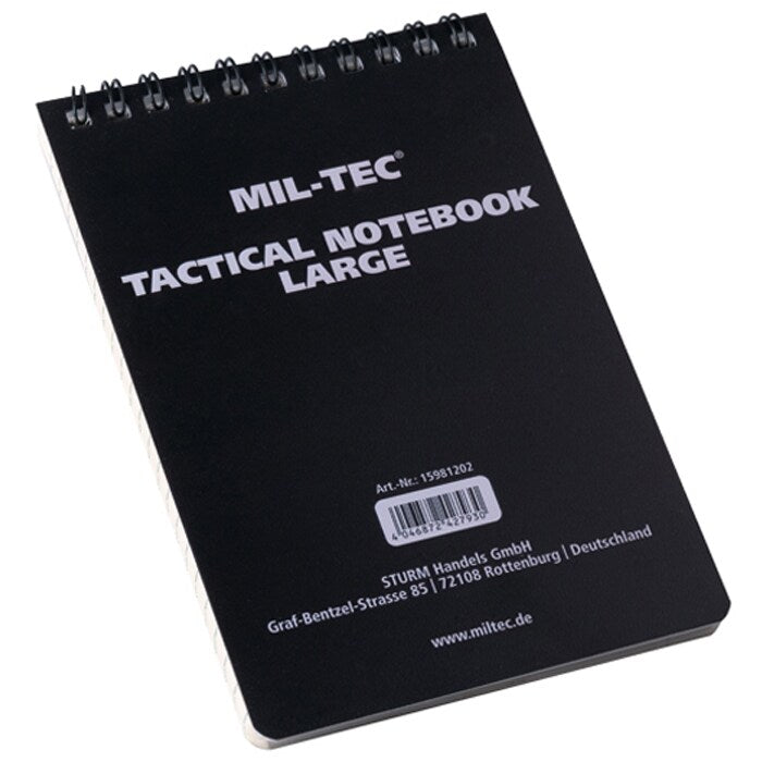 Carnet tactique Mil-Tec étanche 48 feuillets format 100 × 150 mm