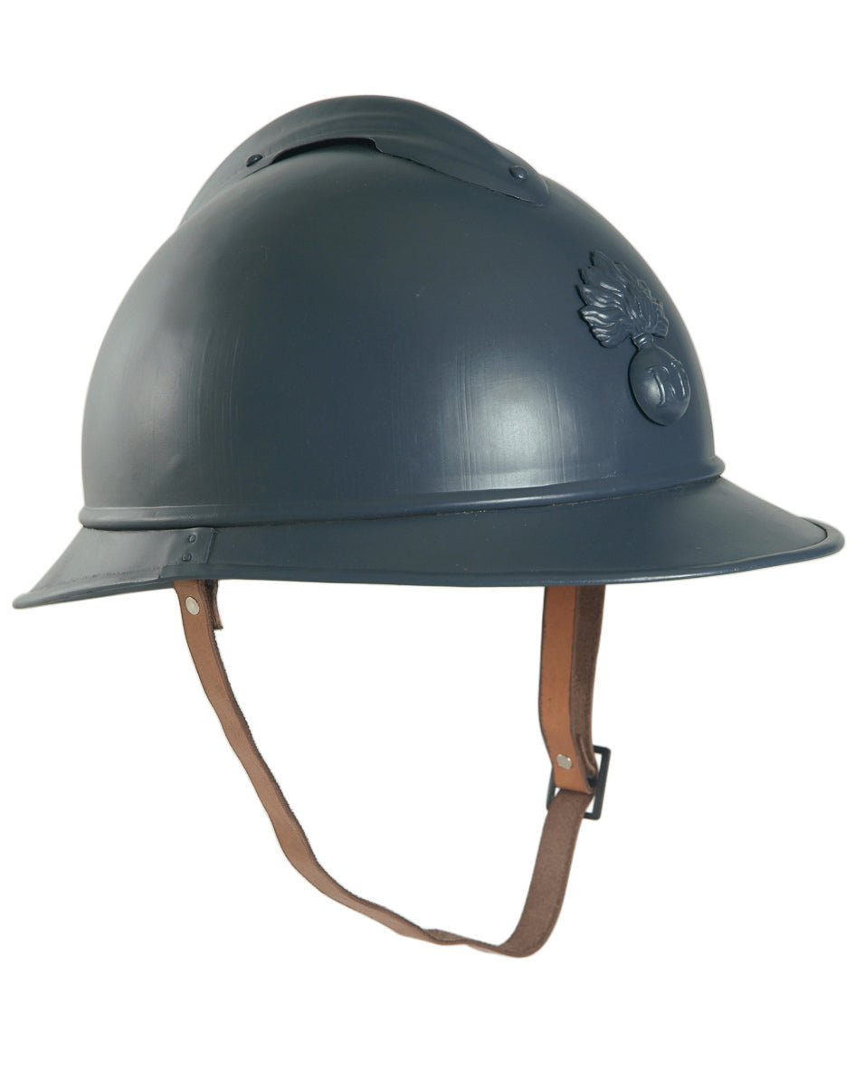 Casque de reconstitution Mil-Tec gabarit français Adrian 1915 en acier coiffe cuir