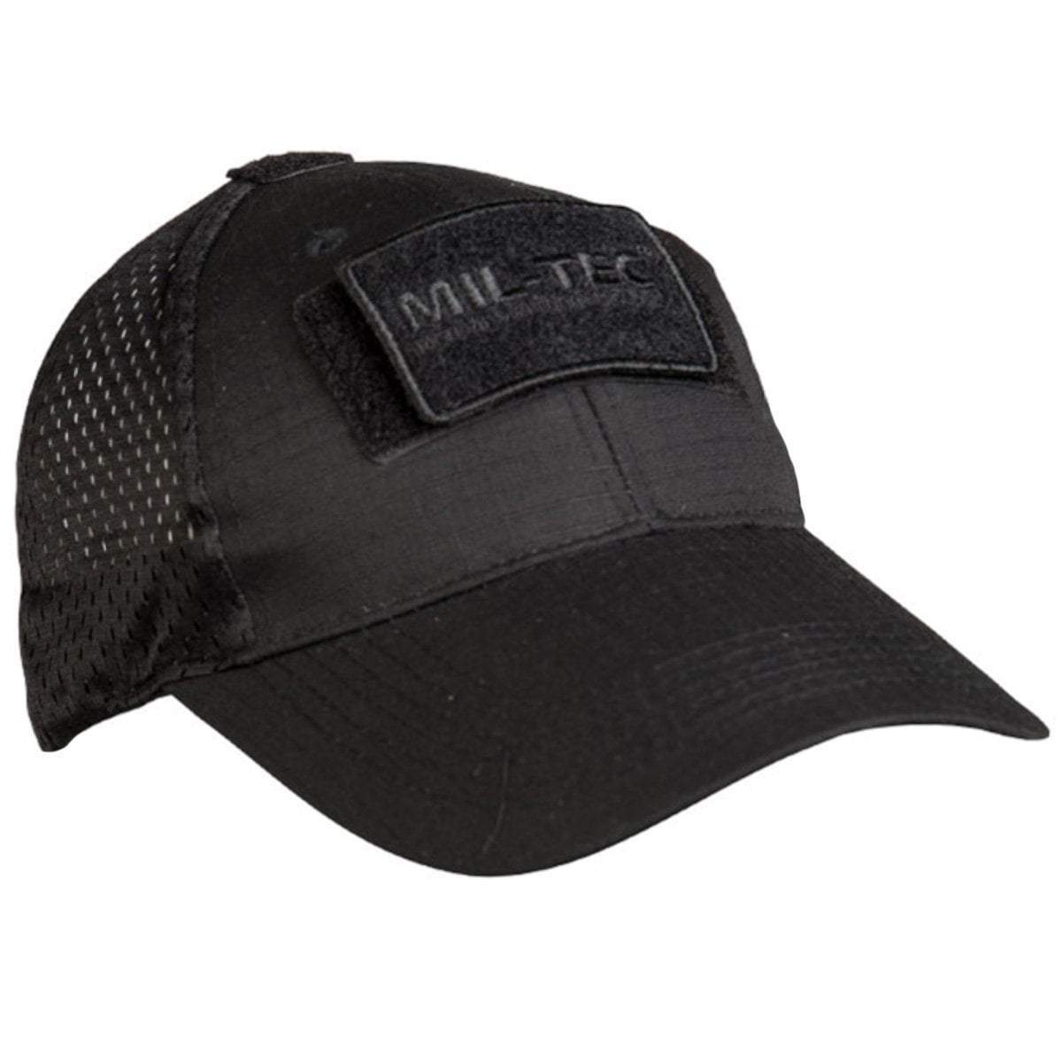 Casquette baseball tactique Mil-Tec en mesh polyester-coton avec deux surfaces auto-agrippantes pour patches