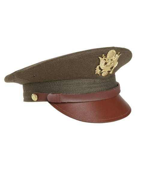 Casquette d'officier type US Mil-Tec en laine avec insigne en laiton et visière synthétique