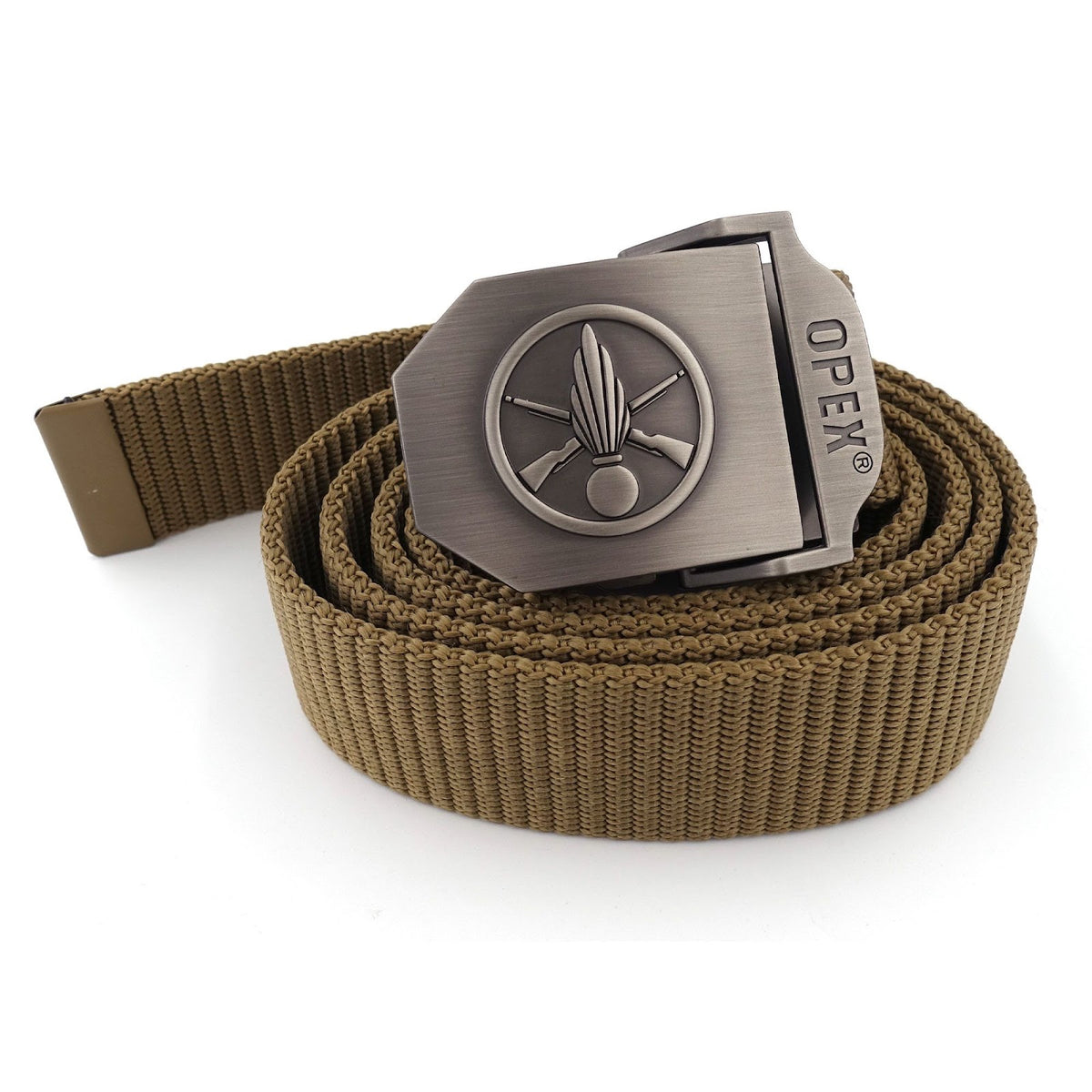 Ceinture OPEX à boucle acier gravée Infanterie sangle nylon 130 x 3,5 cm taille unique