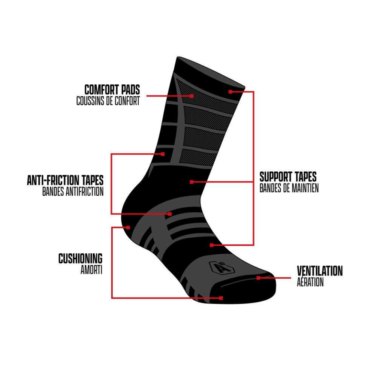 Chaussettes chaudes A10 Equipment Impact 14 Winter en laine mérinos