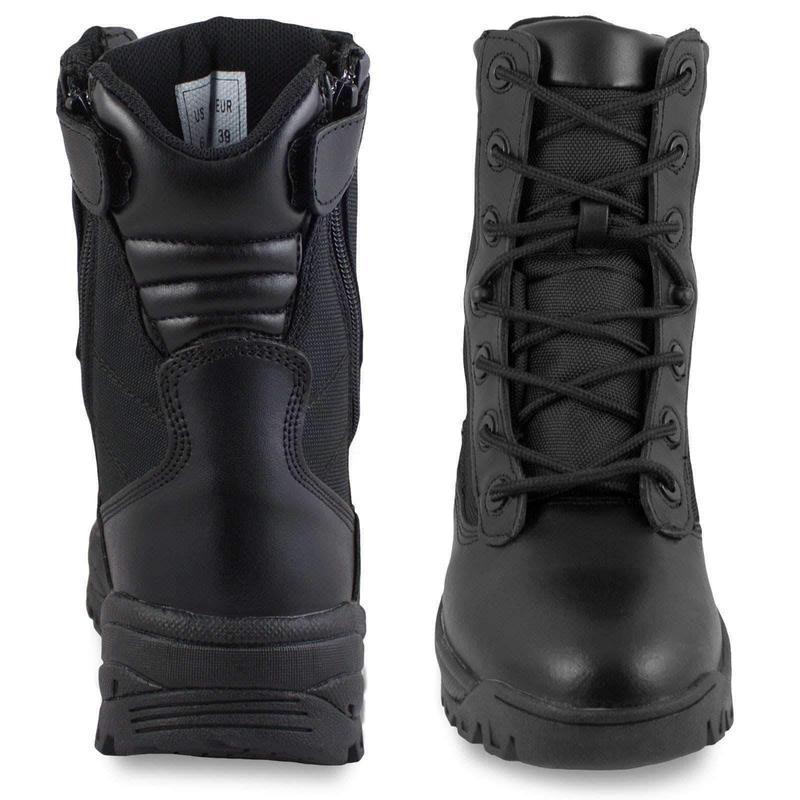 Chaussures d'intervention Mil-Tec à double fermeture éclair latérale en polyester et cuir bovin