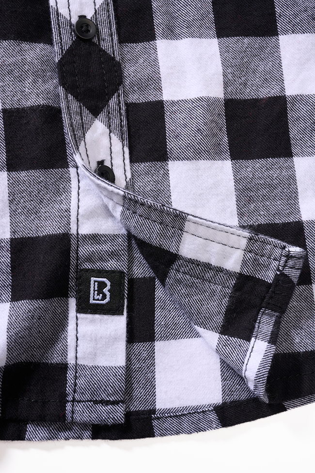 Chemise enfant Brandit à carreaux en flanelle de coton manches longues deux poches