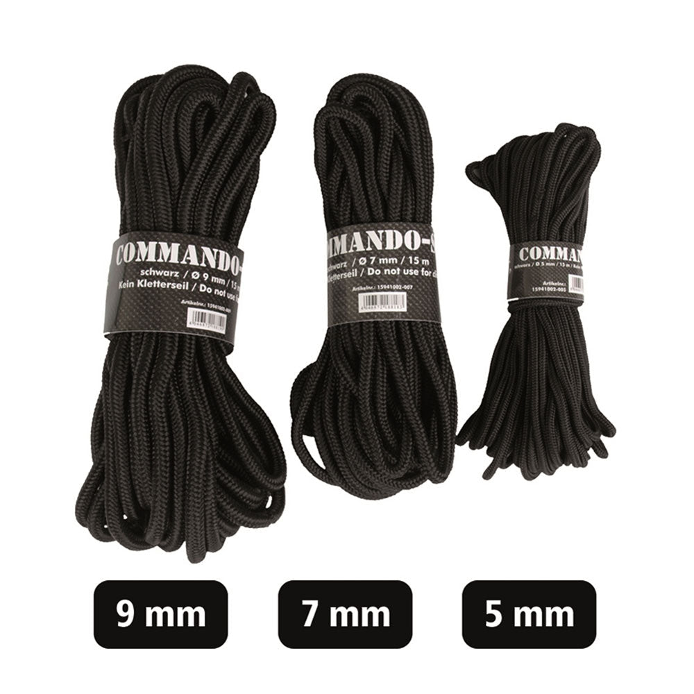 Corde Mil-Tec Commando polypropylène diamètre 5 mm rouleau de 15 m (non certifiée escalade)