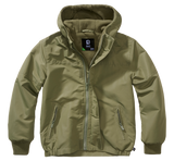 Coupe-vent enfant Brandit Frontzip doublure polaire capuche et trois poches fermées