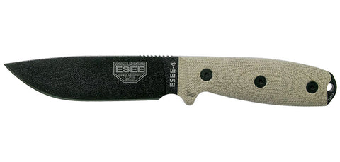 Couteau à lame fixe ESEE ESEE-4 4PB017 acier Carbone lame 116 mm lame drop point