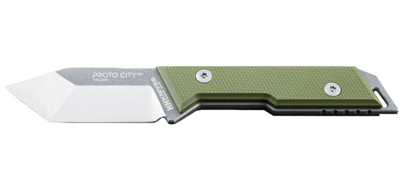 Couteau à lame fixe NN Knives Proto City tanto acier 14C28N lame 79 mm