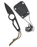 Couteau de cou Mil-Tec 16 cm lame 6 cm en acier avec étui Kydex et chaîne