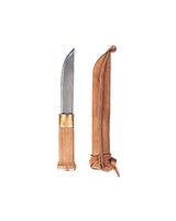 Couteau finlandais Mil-Tec 24 cm lame 13,5 cm manche hêtre et étui en cuir
