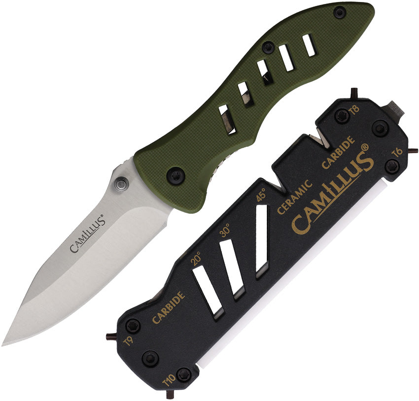 Couteau pliant Camillus Field acier 420 lame 70 mm avec aiguiseur Glide 3 fonctions