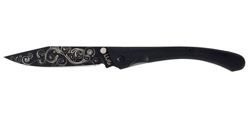 Couteau pliant Lug C63 Volutes acier 7Cr17MoV lame 80 mm lame clip point