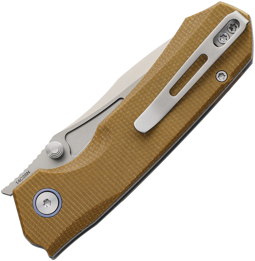 Couteau pliant REMETTE Rhino MC26 acier 14C28N lame drop point 76 mm