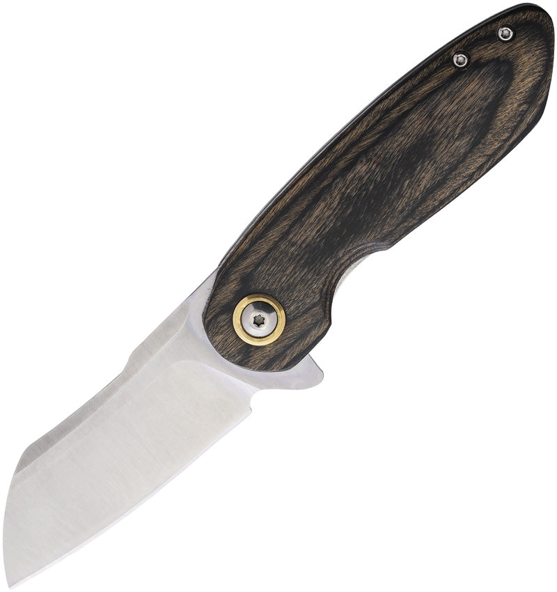 Couteau pliant Rough Rider Bullfrog lame 70 mm manche pakkawood avec clip de poche